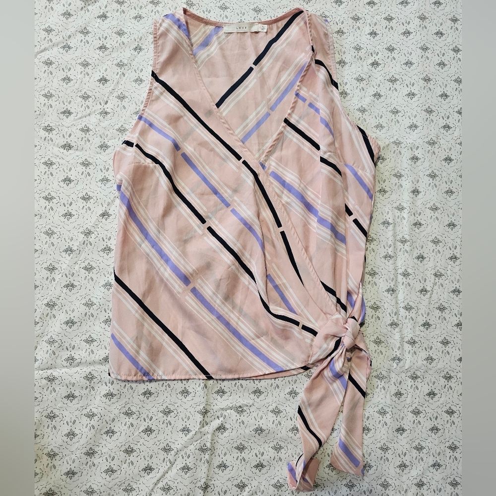 Lush Striped Side Tie Top